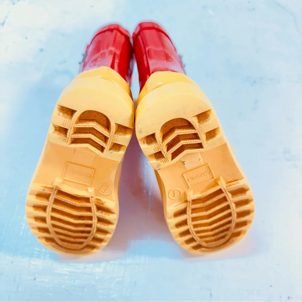 Disney’s Winnie The Pooh And The Honey Tree Red & Yellow Rain Boots Kids Size 7